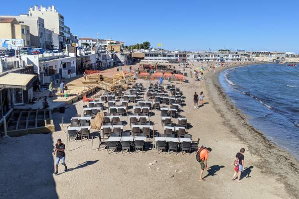 The beach of Pointe Rouge in Marseille