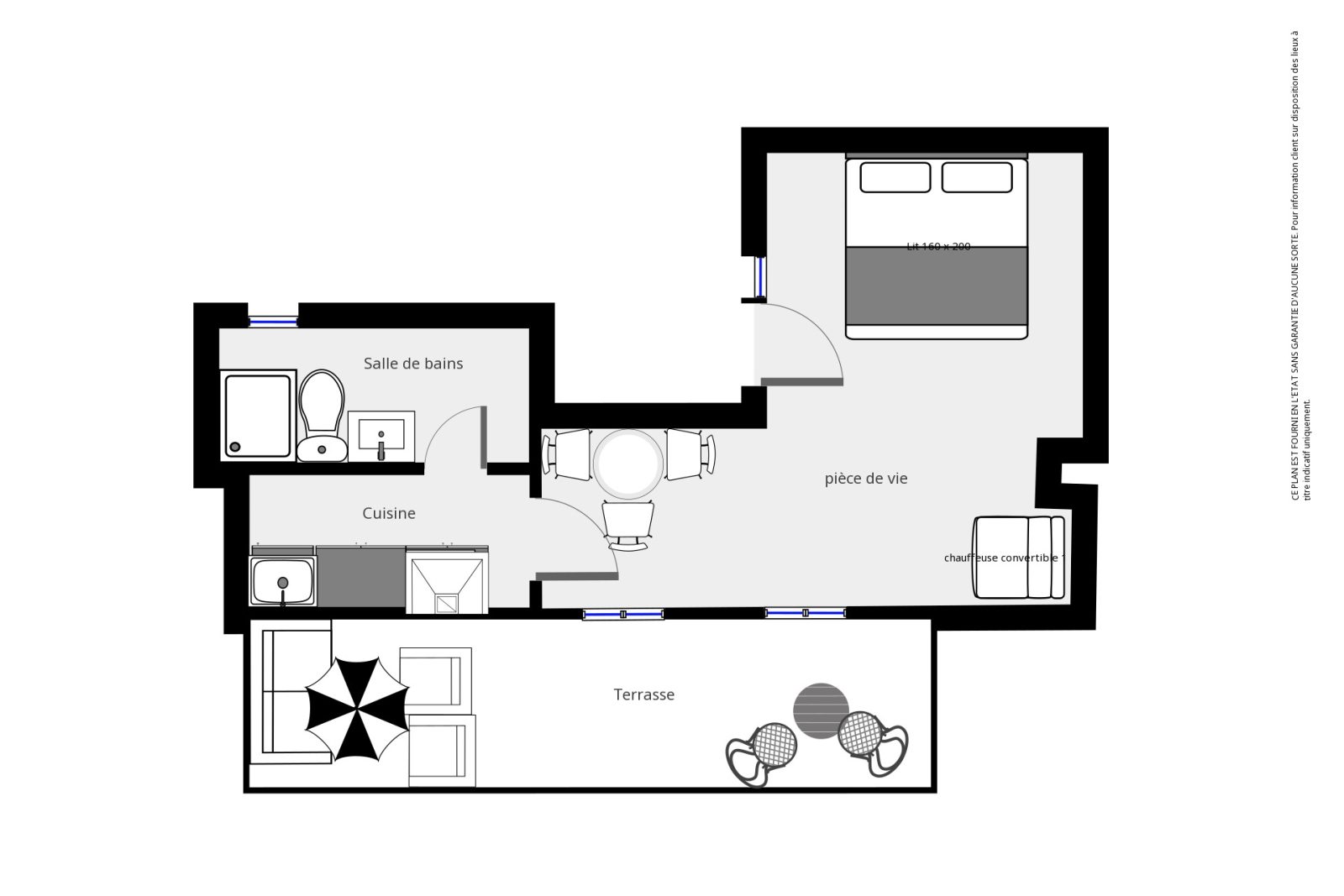 Saint Sébastien 40 plan appartement saint sebastien 40 Apartment l'Aiglon 40, 3 people with terrace, 24 street Saint Sebastien, Marseille